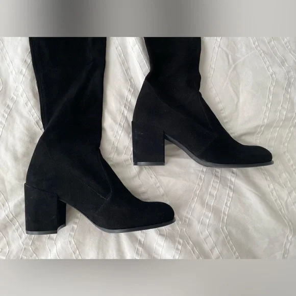 Stuart Weitzman Tieland Over The Knee OTK Boot - Black Suede - 8.5 US - Picture 3 of 16